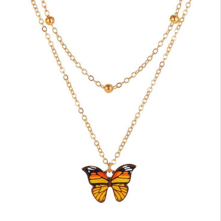 Colorful butterfly necklace