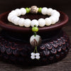 White Jade Bodhi Single Circle Bracelet Bodhi Root Buddhist Beads Hand String