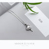S925 silver necklace pendant diamond ballerina princess girl clavicle chain