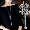 Korean fashion accessories, sweater chain, Crystal Snowflake Necklace, long necklace necklace, tassel sweater chain