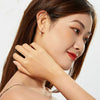 White gold-plated earrings