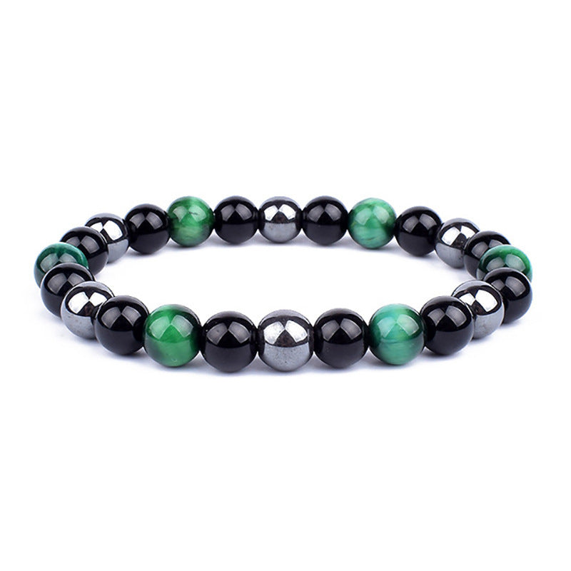Tricolor Gem Bead Bracelets Tiger Eye Iron Ore Bracelet