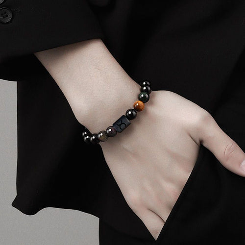 Twelve Constellation Stretch Bracelet Natural Yellow Tiger's Eye Bead Bracelets