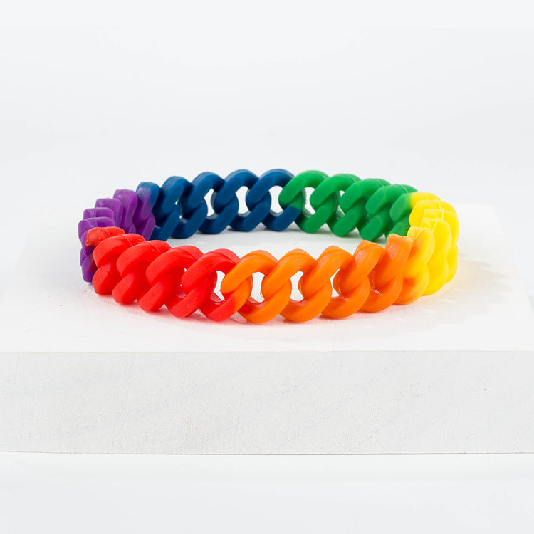 Camouflage mixed color hollow silicone bracelet