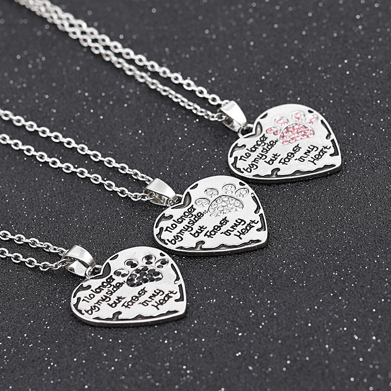 Creative Love Necklace Diamond Dog Claw Necklace