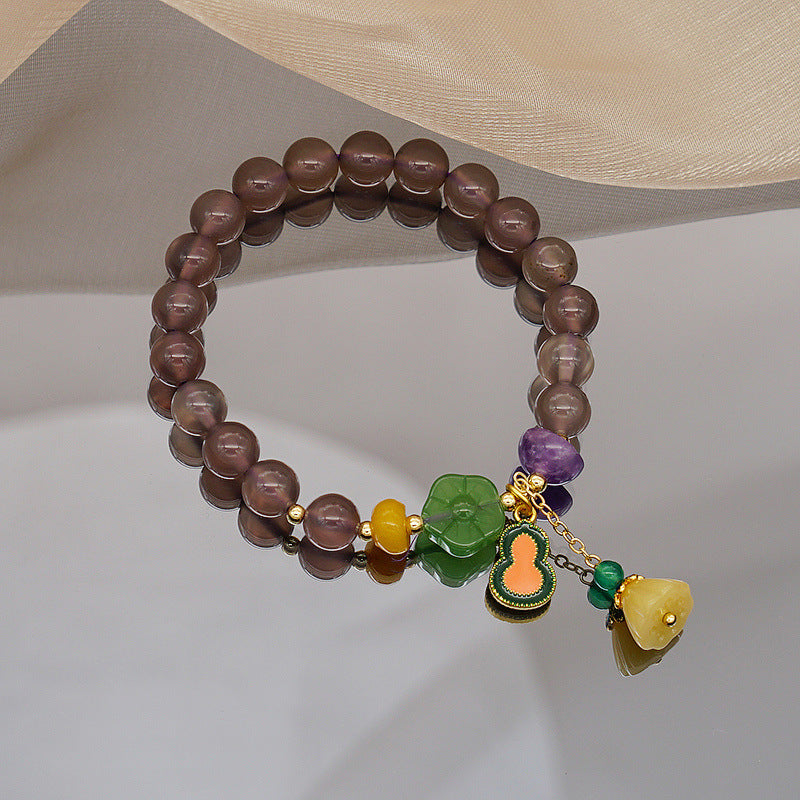 Smoke Mauve Jade Agate Bracelet For Women