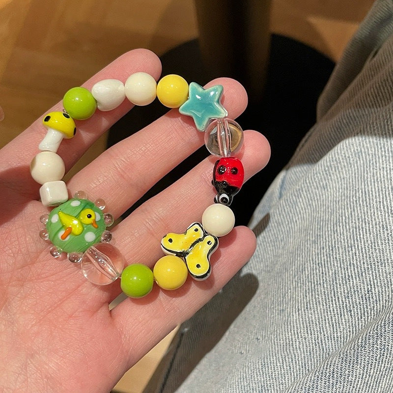 Cute LADYBIRD Beaded Bracelet Female Color
