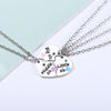 ThreeHeart-shaped Necklace Alloy Pendant Stitching Necklace Letters