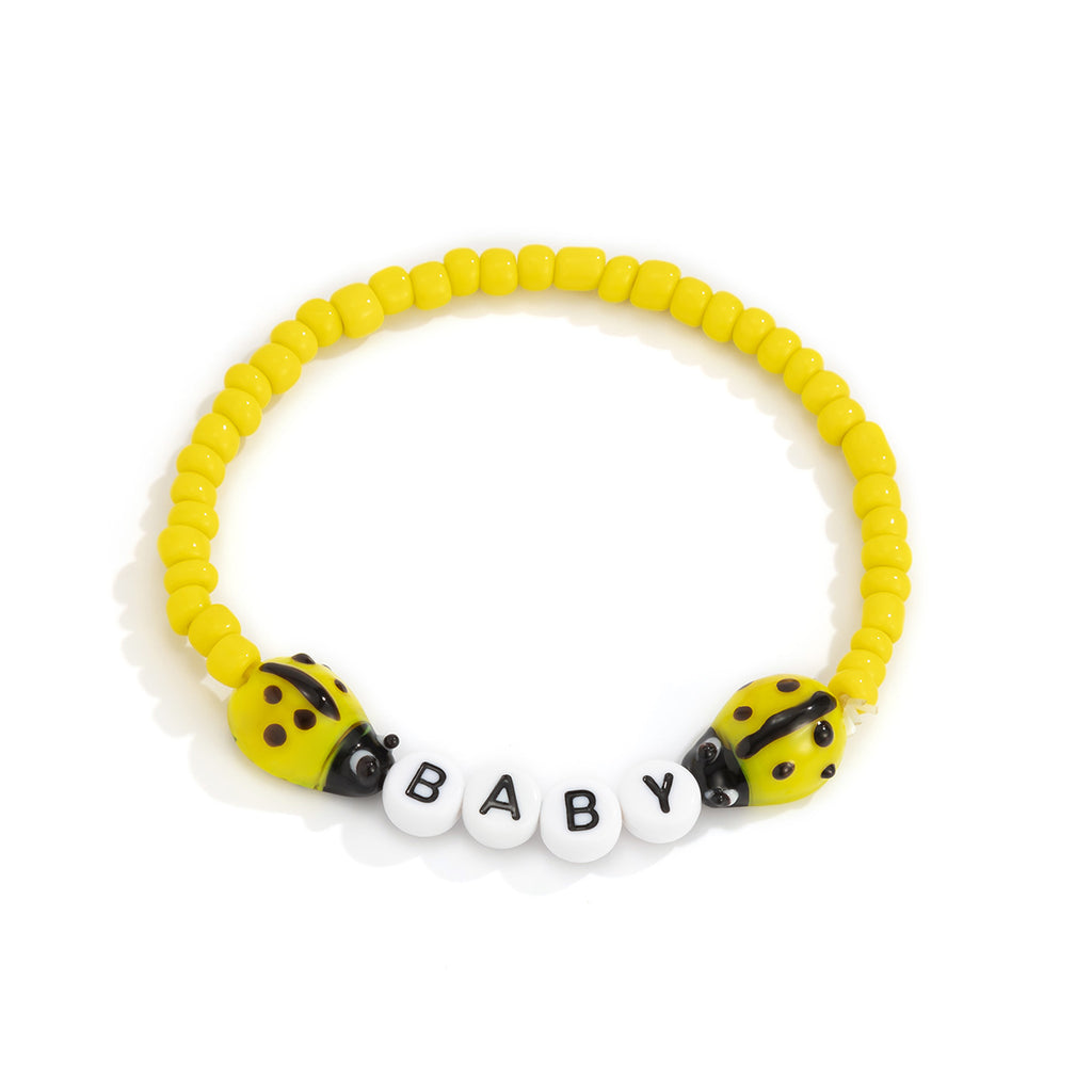 Letter Color Rice Bead Bracelet Women
