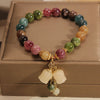 Natural Color Tourmaline Female Summer Ins Lily Pendant Bracelet