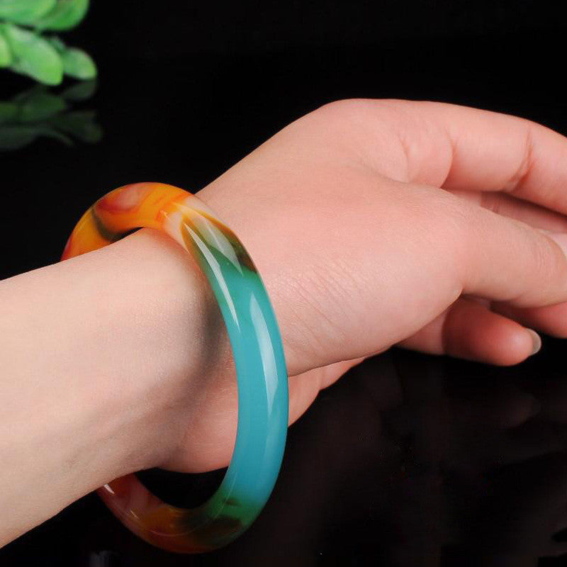 Women's Fashion Simple Seven Color Jade Bracelet