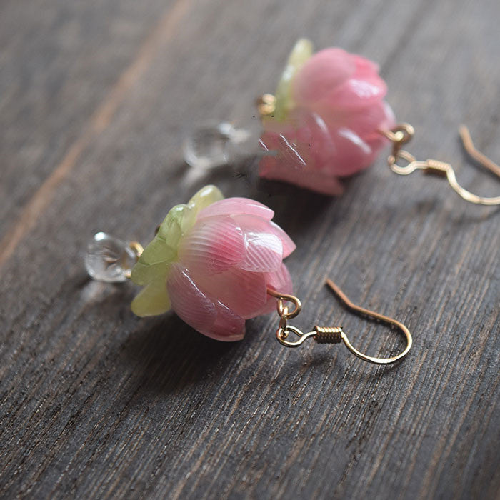 Women's Fashion Simple Lotus Shape Earrings
