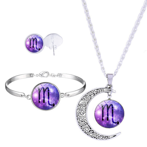Twelve constellation earrings