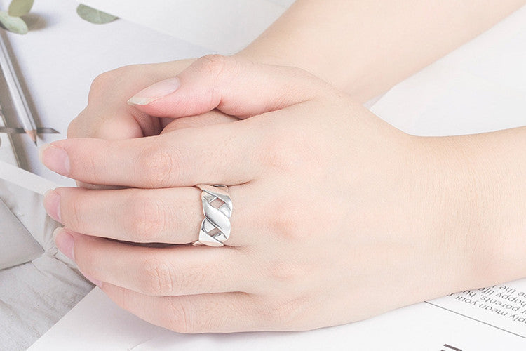 Woven Ring Glossy Wide Face XX Ring Ring