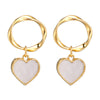 Twisted geometric white shell earrings