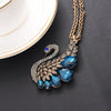 Swan crystal glass necklace