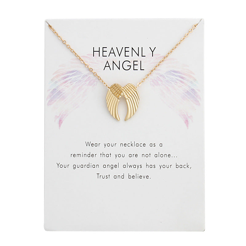 Heavenly Angel Wings Necklace Fashion Gold Silver Wing Pendant Clavicle Chain Necklaces For Women