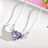 S925 silver angel wings heart necklace