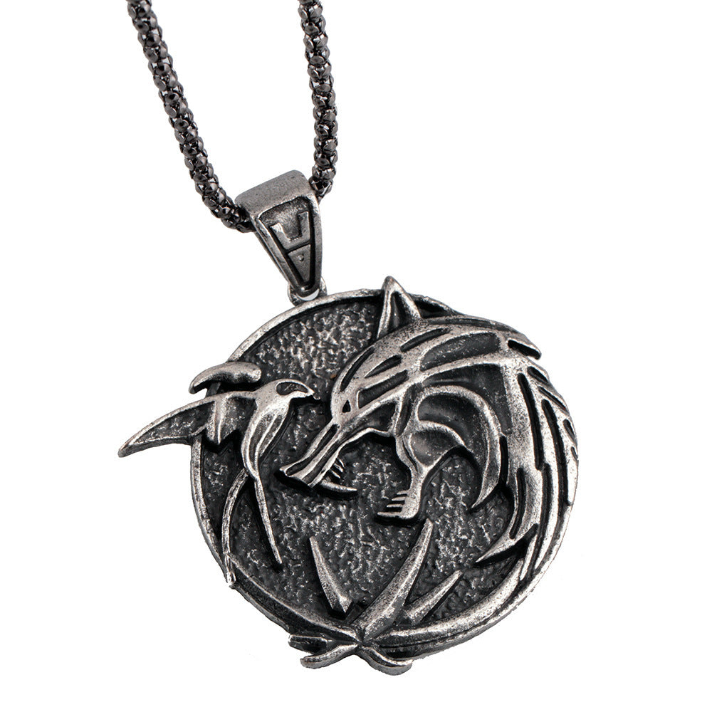 Wolf head necklace