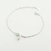 Small tender green leaf silver bracelet women