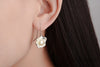 Ladies Silver Pearl Lotus Earrings