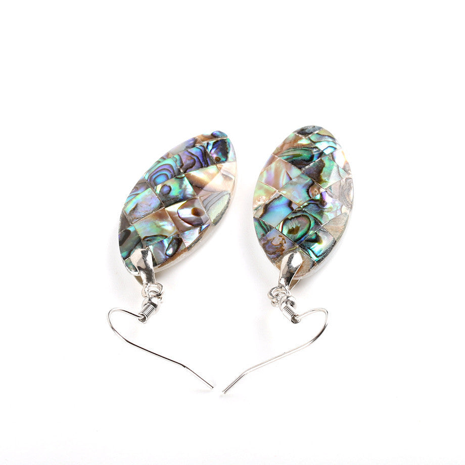 Shell earrings white copper plated K earrings