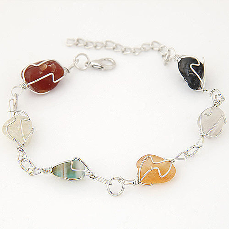 Fashion Metal Color Gravel Personality Bracelet