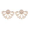 Hollow lotus shape full diamond earrings