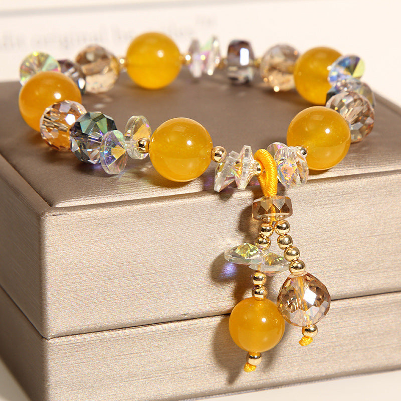 Original Handmade Aquamarine Crystal Bracelet For Women