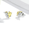 Angel and devil S925 pure silver earrings