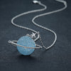 Colorful Full Diamond Fashion Planet Pendant Necklace