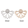 Hollow lotus shape full diamond earrings