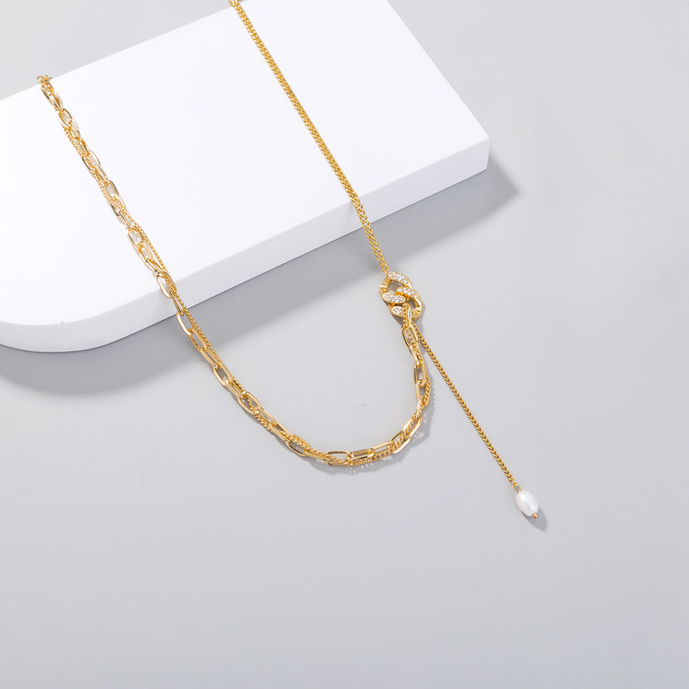 Stitching Winding Lattice Chain Clavicle Chain