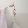 Fashion Antique Tassel Lotus Hairpin Earrings
