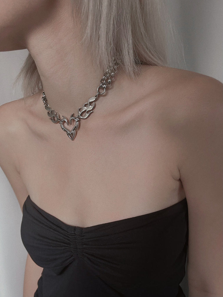 Hollow Flame Totem Love Necklace
