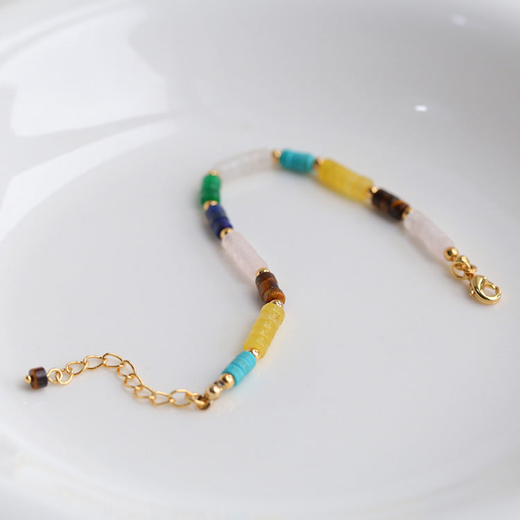 Women's Retro Fashion Color Stone Beaded Bracelet