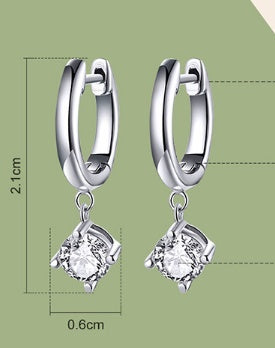 White silver hypoallergenic earrings
