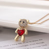 Love Heart Bear Pendant Necklace