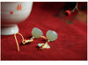 Sterling Silver Ancient Gold Hetian Jade Lotus Seedpod Enamel Women's Court Retro Temperamental Earrings