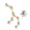 Retro creative new fashion twelve constellation stud earrings