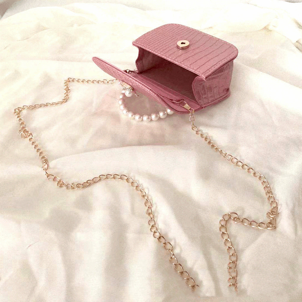Rhinestone Rabbit Cute Girl Bag Pearl Portable Can Be Diagonal