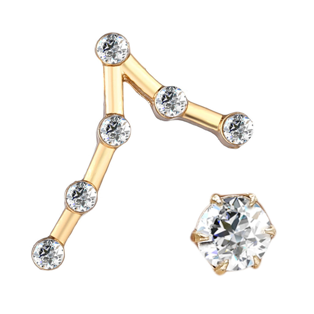 Retro creative new fashion twelve constellation stud earrings