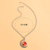 Vintage Galaxy Planet Mars Luminous Necklace Handmade Glowing Red Glass Charm Moon Pendant Necklaces For Women Girls