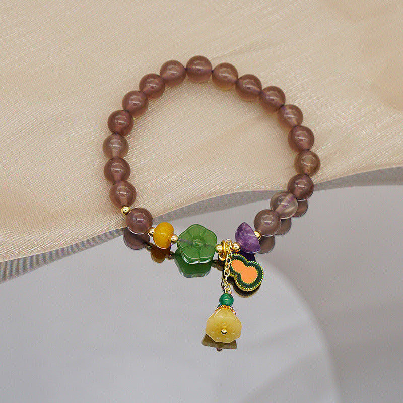 Smoke Mauve Jade Agate Bracelet For Women