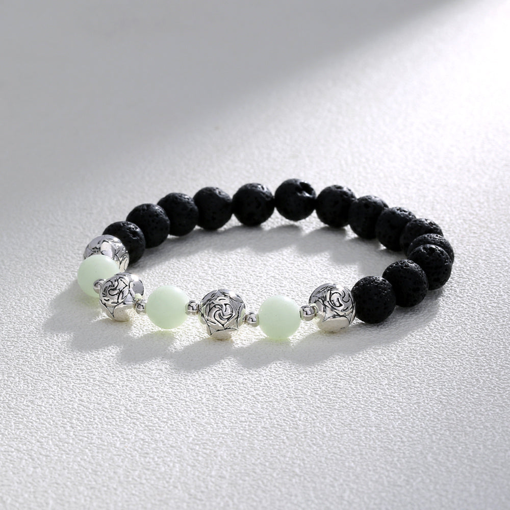 Black Volcanic Stone Bracelet Luminous Bead Bracelet