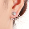 Hollow lotus shape full diamond earrings