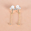 Silver Needle Shell Flower Earring Tassel Eardrop Korean Temperament Pearl Earring Female