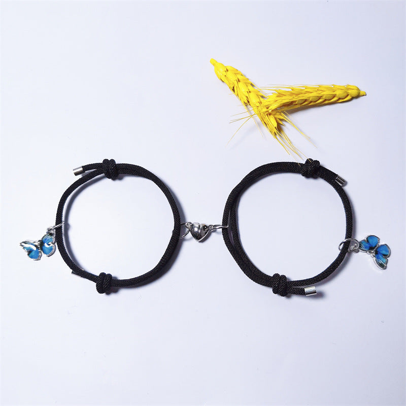 Colorful Butterfly Love Magnets Attracting Couple Bracelets