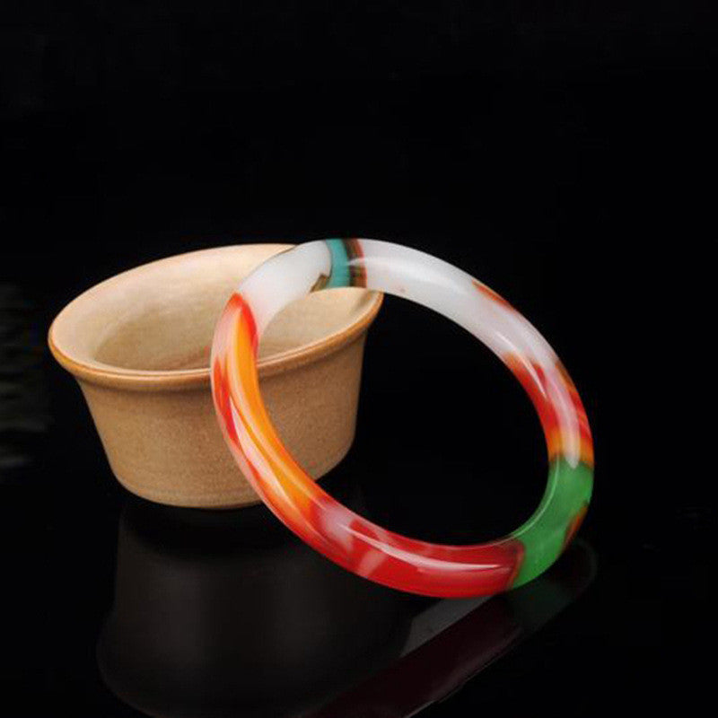 Women's Fashion Simple Seven Color Jade Bracelet