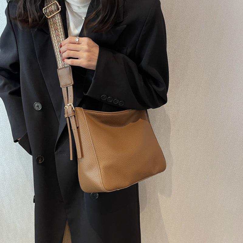 Wide Shoulder Strap Large Capacity Simple Fashion Female Bags